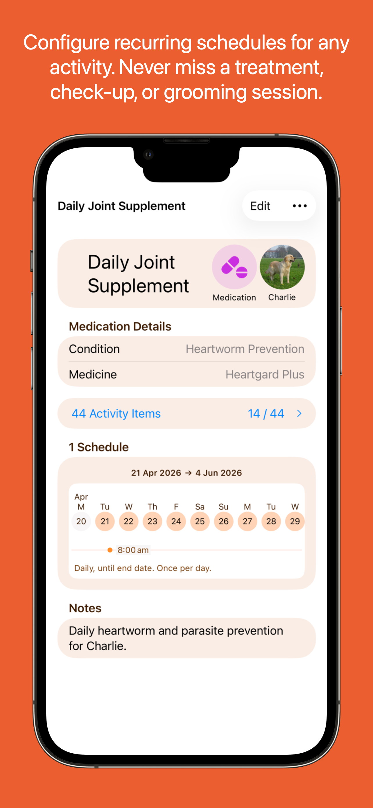 Activity Plan Screen
